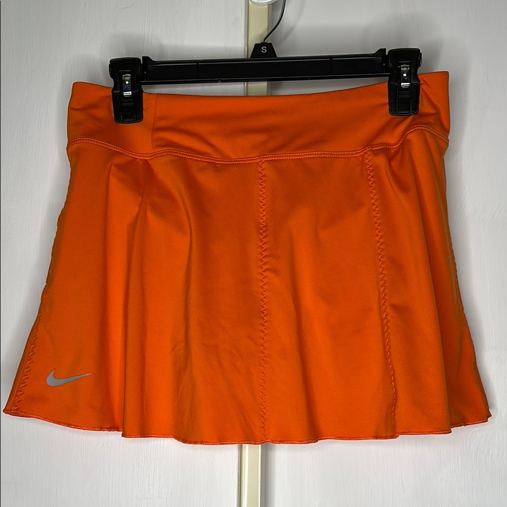 Nike Orange Mini Skater Skirt with Pleats